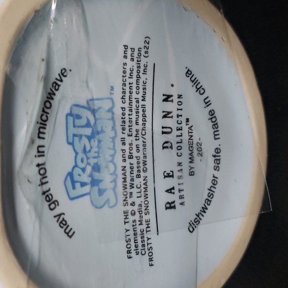 Rae Dunn NWT "JOLLY HAPPY FUN" Frosty the Snowman Topper Mug - Picture 8 of 8